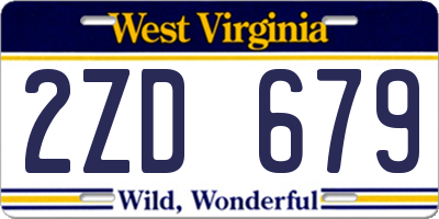 WV license plate 2ZD679