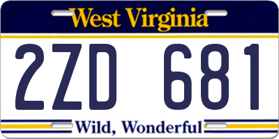 WV license plate 2ZD681