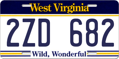 WV license plate 2ZD682