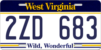 WV license plate 2ZD683