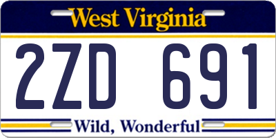 WV license plate 2ZD691
