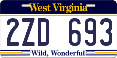 WV license plate 2ZD693