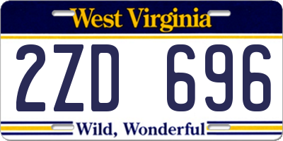 WV license plate 2ZD696