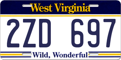 WV license plate 2ZD697