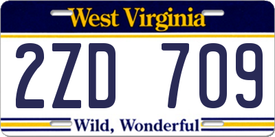 WV license plate 2ZD709