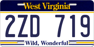 WV license plate 2ZD719
