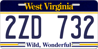 WV license plate 2ZD732