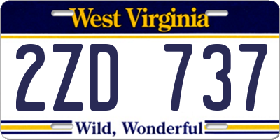 WV license plate 2ZD737