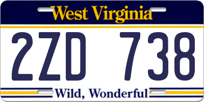 WV license plate 2ZD738