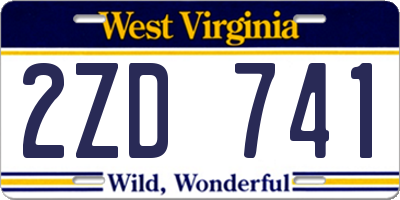 WV license plate 2ZD741