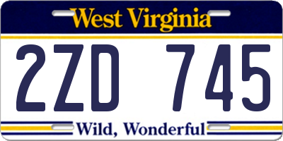 WV license plate 2ZD745