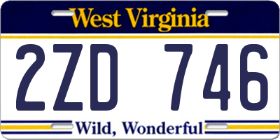 WV license plate 2ZD746