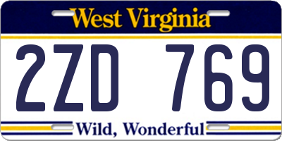 WV license plate 2ZD769