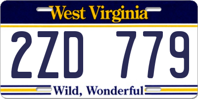 WV license plate 2ZD779