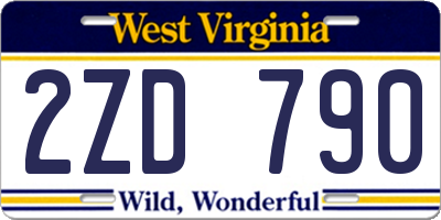 WV license plate 2ZD790