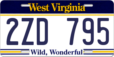 WV license plate 2ZD795