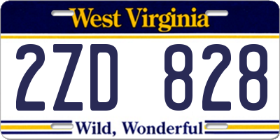 WV license plate 2ZD828