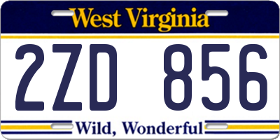 WV license plate 2ZD856