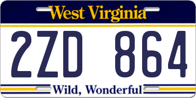 WV license plate 2ZD864