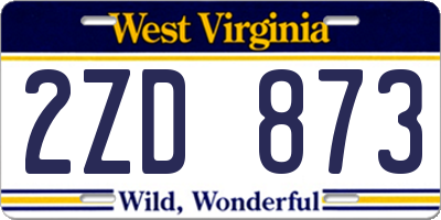 WV license plate 2ZD873