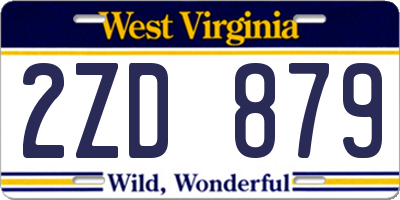 WV license plate 2ZD879