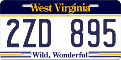 WV license plate 2ZD895