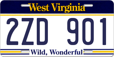 WV license plate 2ZD901