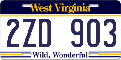 WV license plate 2ZD903