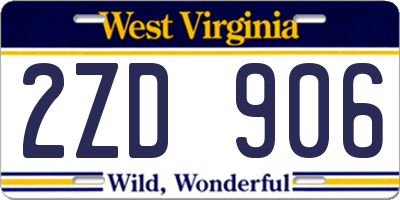 WV license plate 2ZD906