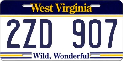 WV license plate 2ZD907