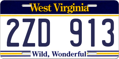 WV license plate 2ZD913
