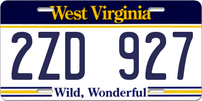 WV license plate 2ZD927