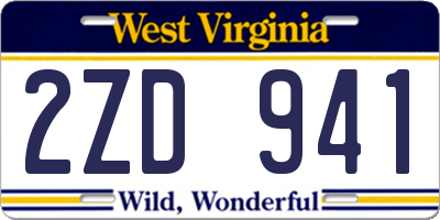 WV license plate 2ZD941