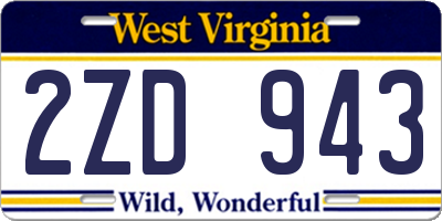 WV license plate 2ZD943