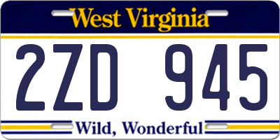WV license plate 2ZD945