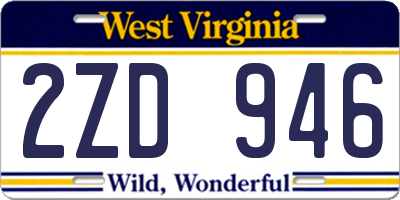 WV license plate 2ZD946