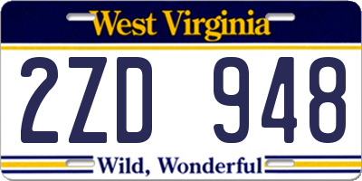 WV license plate 2ZD948