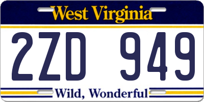 WV license plate 2ZD949