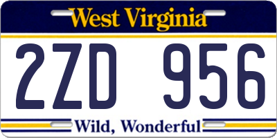 WV license plate 2ZD956