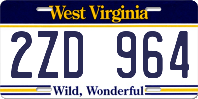 WV license plate 2ZD964