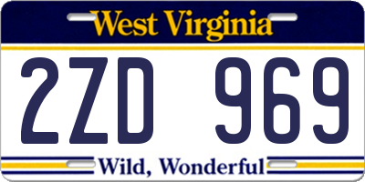 WV license plate 2ZD969