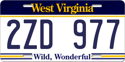 WV license plate 2ZD977