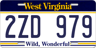 WV license plate 2ZD979