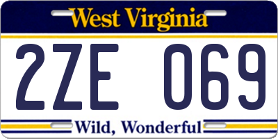 WV license plate 2ZE069