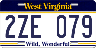 WV license plate 2ZE079