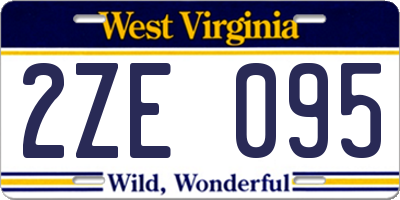 WV license plate 2ZE095