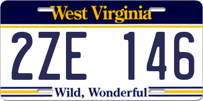 WV license plate 2ZE146
