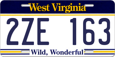 WV license plate 2ZE163