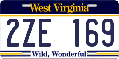 WV license plate 2ZE169