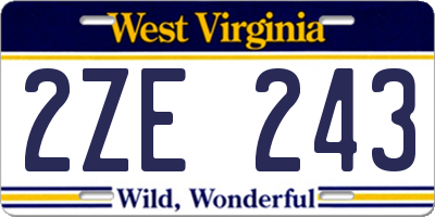WV license plate 2ZE243